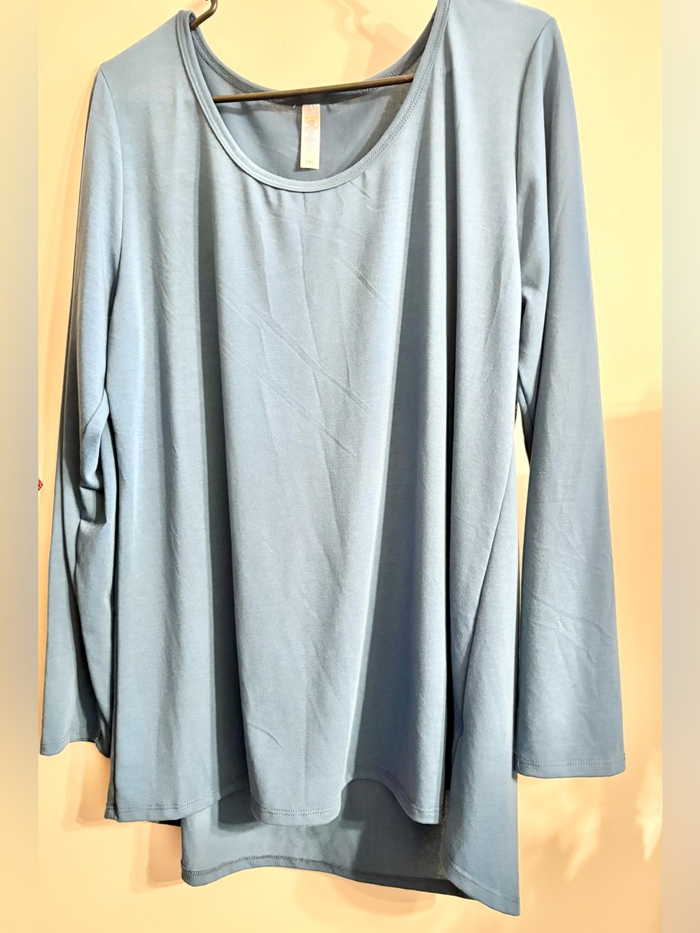 LuLaRoe Light Blue Long Sleeve Scoop Neck Top size 2x